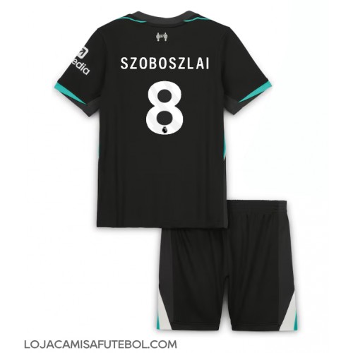 Camisa de Futebol Liverpool Dominik Szoboszlai #8 Equipamento Secundário Infantil 2024-25 Manga Curta (+ Calças curtas)